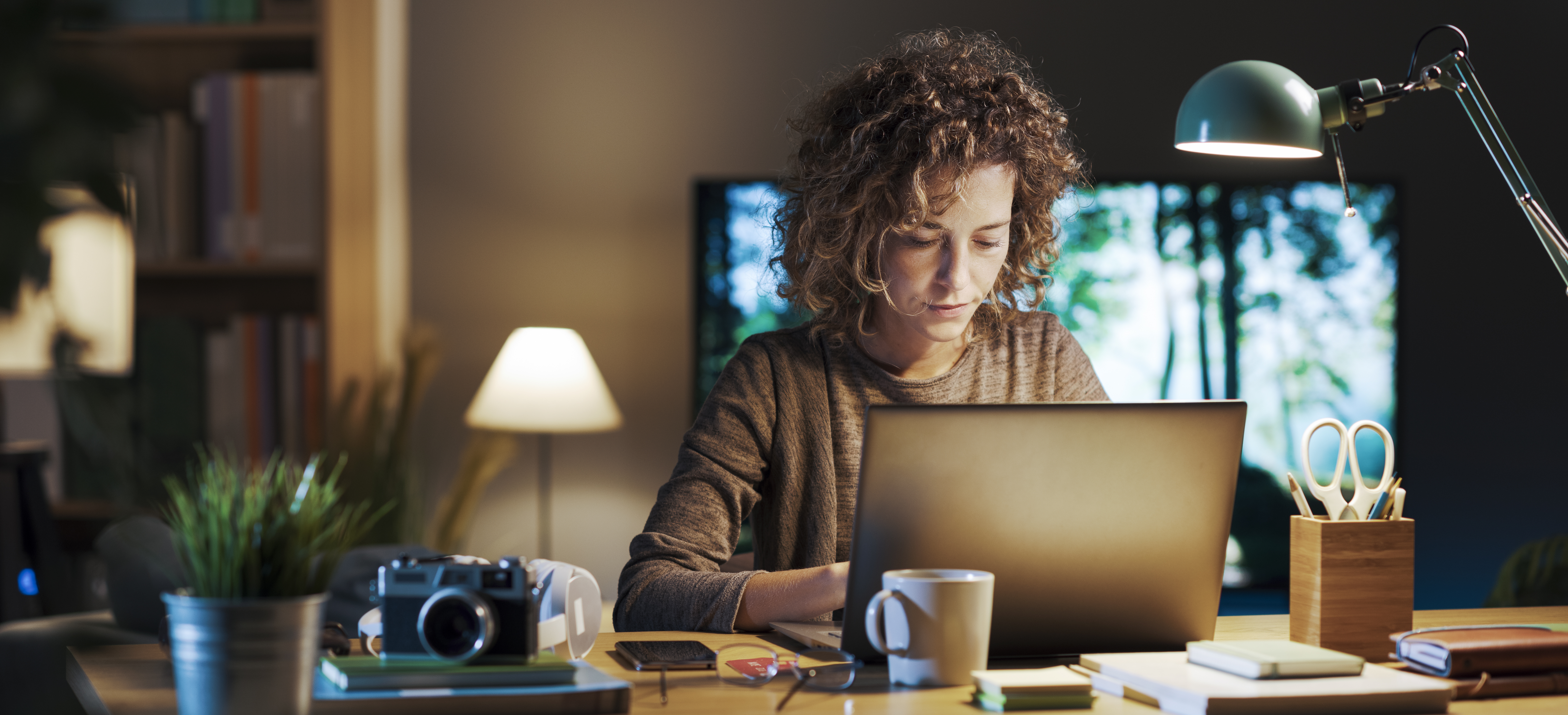 Young Woman Working On Her Laptop At Home B283C4Bf9Ede16Dbf46C